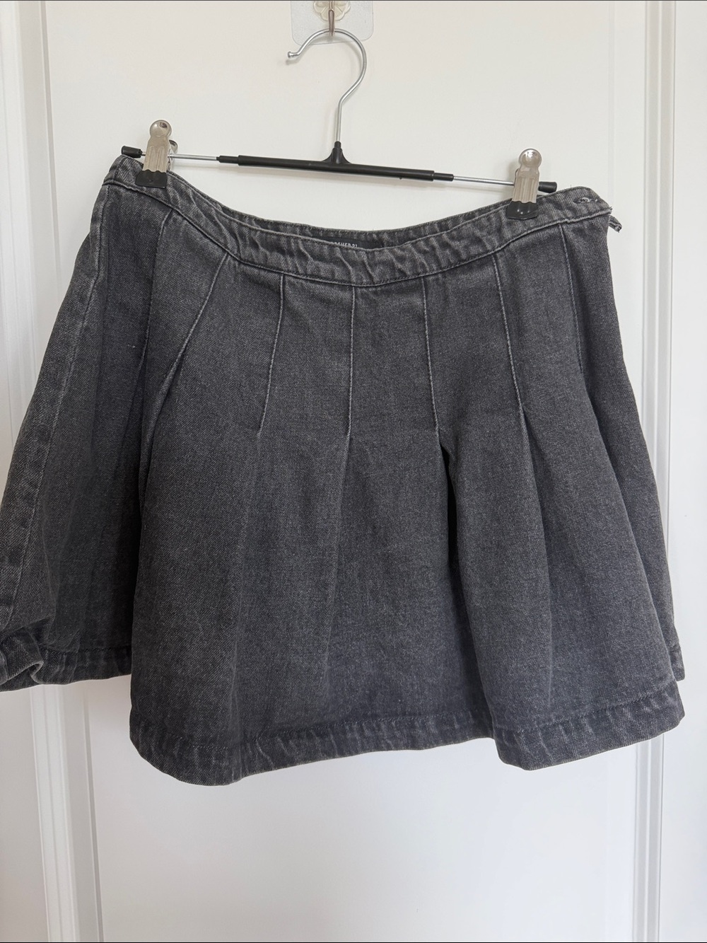 Forever 21 Gray Washed Pleated Skater Skirt
